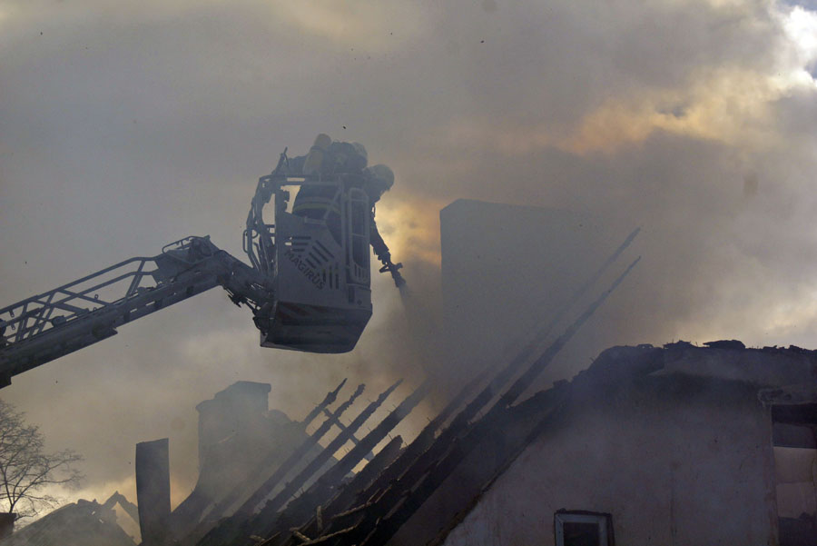 Pożar poddasza w Dygowie